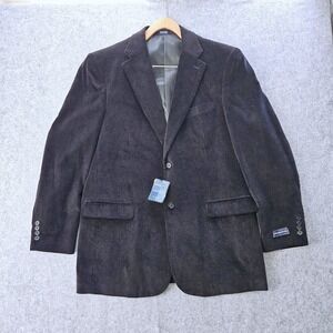 Meeting Street Mens Black Corduroy Blazer Sport Coat 2-Button 44 Long NEW